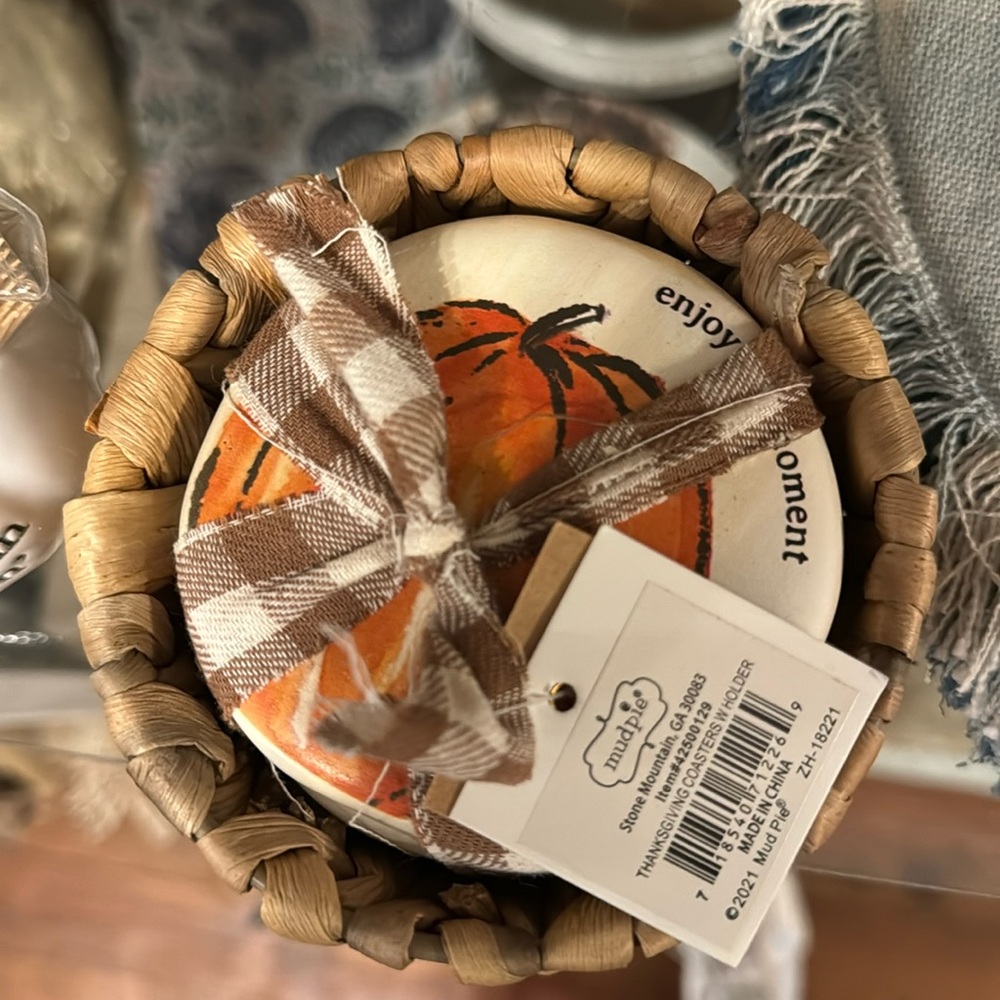 Enjoy the moment pumpkin coasters